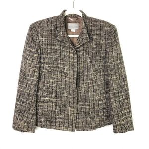 Agnona Tweed Wool Blazer Bergdorf Goodman Vintage Dark Academia Coat Brown 44